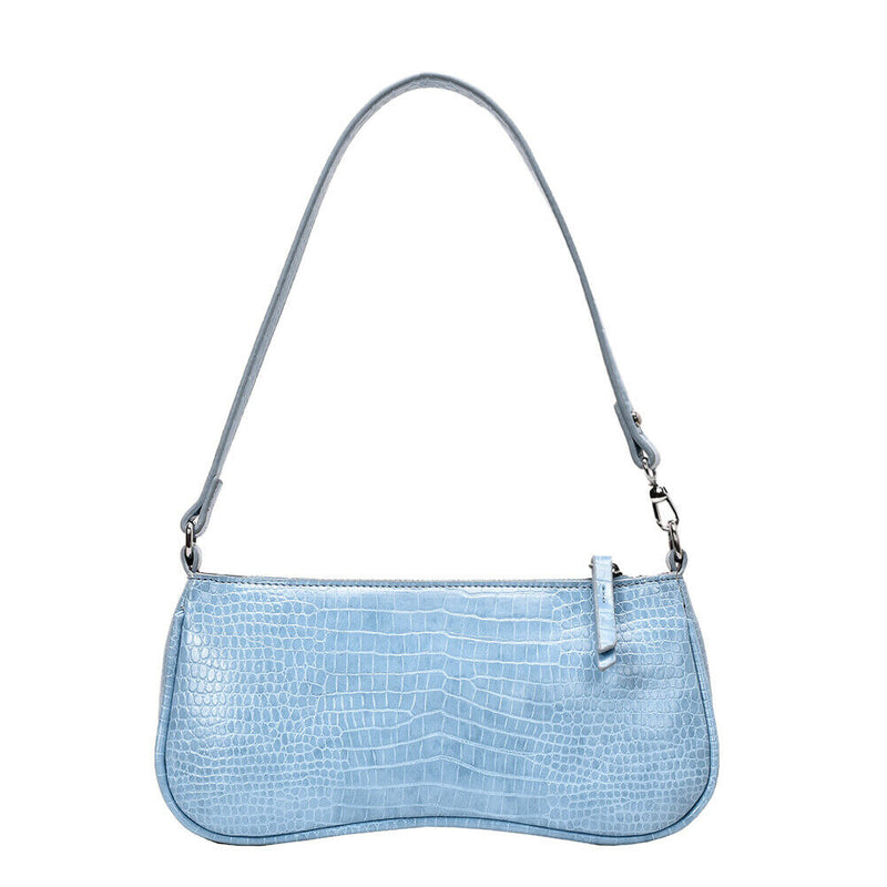 Women Totes Bags Alligator PU Elegant Shopping Shoulder Handbag (Blue)
