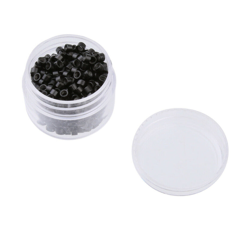 1000Pcs Silicone Lined Rings Micro Beads Link Hair Extensions Tools New