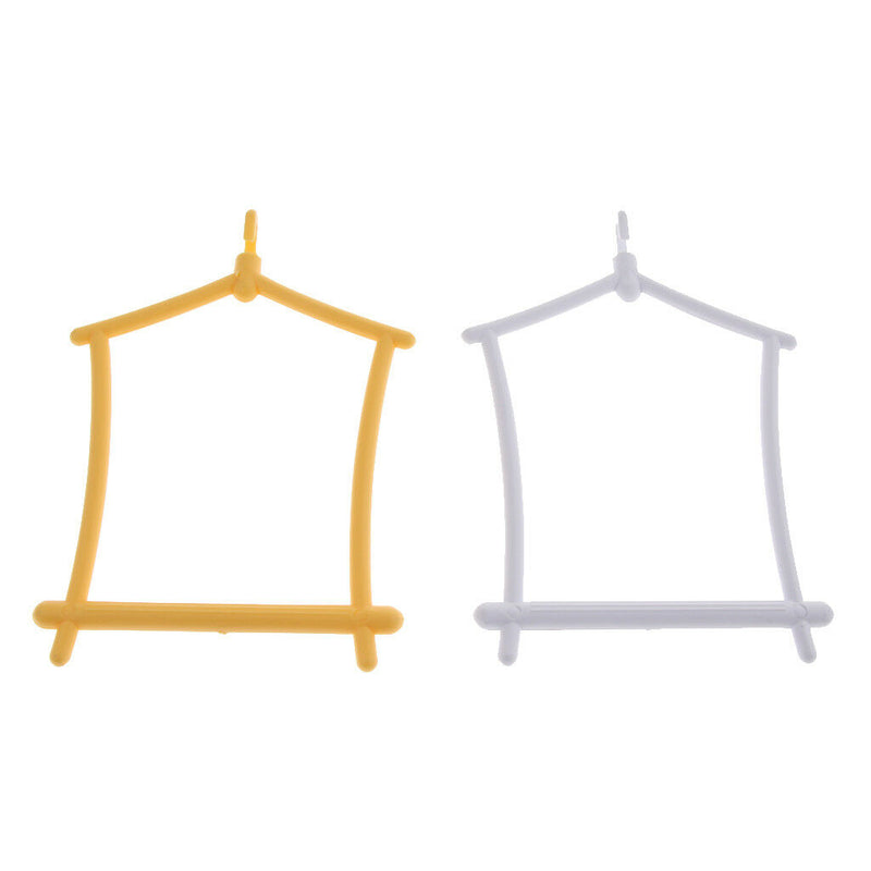 2x Parrot Bird Plastic Swing Cage Perches Stand Platform Pet Budgie Hamster