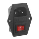 Multi-function 3 Pin IEC320 C14 AC Inlet Male Plug Power Socket With Fuse Switch
