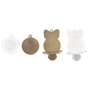 48pcs/set Owl Pendant Trays with Glass Cabochon Base DIY Jewelry Making NewJCï¼D
