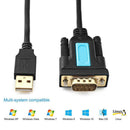 USB to RS232 COM Serial Port Cable Laptop 9 Pin Adapter for Win 10/8/7/XP