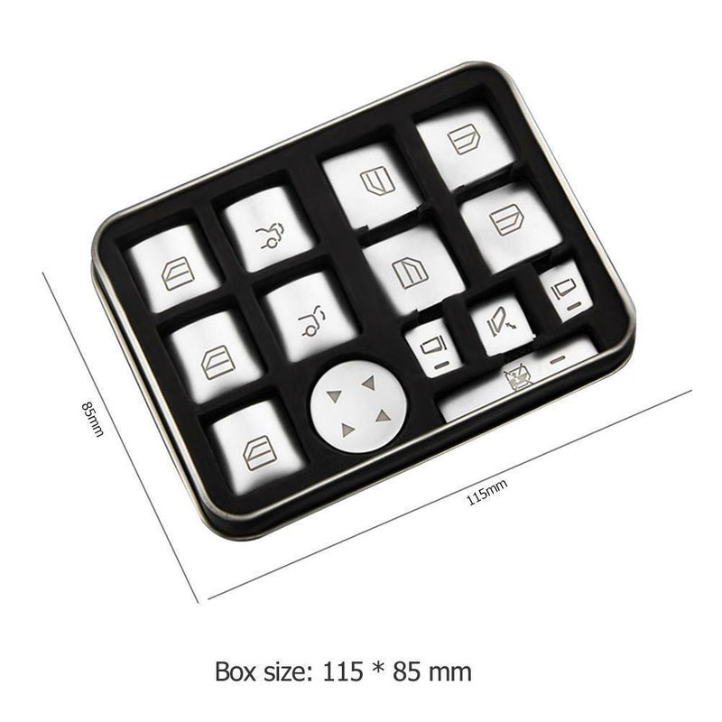14pcs Window Glass Switch Button Cover Trim for Mercedes-Benz GLA E Class SN9F