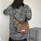 Retro Zebra Pattern Shoulder Dumpling Tote Women Big Capacity Messenger Bag