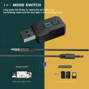 USB Bluetooth 5.0 Transmitter Receiver, 2-in-1 Mini Wireless Audio Adapter,
