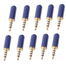Blue 3.5mm Male Repair headphone Stereo Jack Plug Metal Audio Soldering & Spring