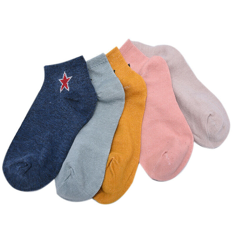 Women Star Cotton Socks Pink Cute Cat Ankle Socks Short Socks Cas- OZ