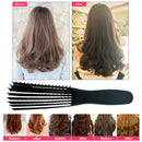 Eight-Claw Comb ABS Hair Curly Fluffy Massage Octopus Ribs Comb (Black) A