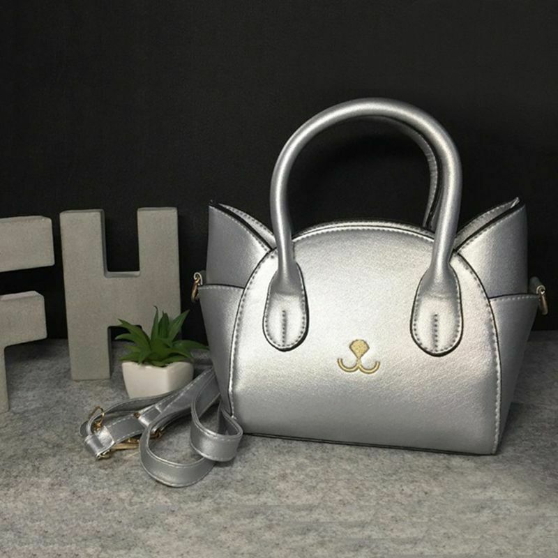 Fashion lovely women's pu leather top-handle shoulder bags female cute Cat  H7S5