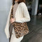 Leopard Crossbody Handbag Women Plush Retro Shoulder Messenger Bag (Brown)
