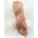 Fashion Pink Wig Glueless Long Natural Wavy Middle Part Synthetic Wigs For