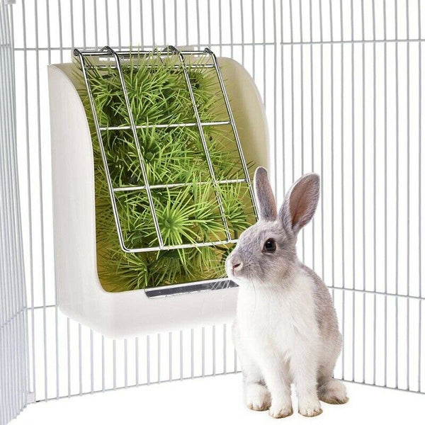 Rabbit Grass Frame Hay Feeder Manger Rack For Rabbit Guinea Pig Chinchilla  R9K6