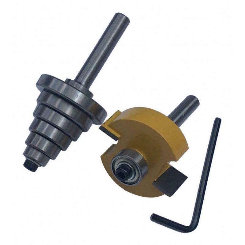 Woodworking 1/4" Shank Rabbet Router Bit with 6 Bearings for Multiple Depths