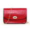 Crocodile Leather Messenger Bag Women Retro Purse Shoulder Handbag (Red)