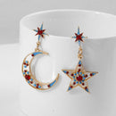 Fashion Women Star Moon Sun Crystal Charm Drop Dangle Earrings Jewelry Gift