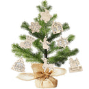 62x Wooden MDF Wood Craft Shapes Christmas Tree Hanging Decoration Ornament DIY