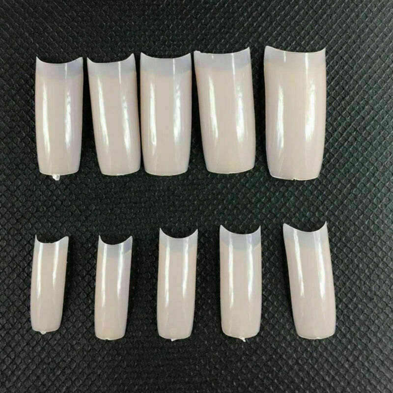 100X Nude Half Nail Tips South French Salon Acrylic Nail Art E0I6 Fals S8T4