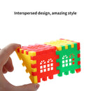 ABS Plastic House Building Bricks Stacking Blocks Set - 66 Pieces with Storage