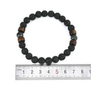 Men Women 8mm Lava Rock Yoga Beads Elastic Natural Stone Charm Wrist Bracelet