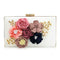 Women Clutch Bag Floral Party Purse Wedding Evening Handbags, White M1W3