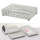 Mirrored Crystal Vanity Tray Decorative for Perfum, Jewelry Makeup 25x15x5cm
