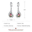 Water drop pendant earrings temperament diamond colorful F1B2 earrings C4 z R3L5