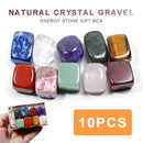 10pcs Natural Chakra Healing Stone Case Polishing Yoga Reiki Crystal Gravel Kit