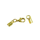 24pcs Ribbon Clip Clamp Cord Crimp End Cap Tip With Lobster Clasp Findings