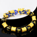 Pixiu Lucky Amulet Bracelet Wristband Jewelry Shining Crystal with Golden-plated