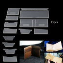 13Pcs Clear Acrylic Wallet Pattern Stencil Template Sets Leather Craft DIY T BX