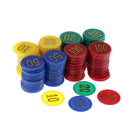 Poker Game Tokens, 160 Pack of Plastic Value Chips, 36mm Counting Markers for
