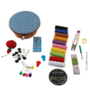 Portable Sewing Kit with Flower Parrten Basket Random Color Sewing Supplies