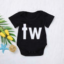 Baby Boys Girls Rompers Short Sleeve Print Jumpsuits (TW Print 6-9M) A