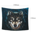 Realistic Wolf Printed Wall Hanging Tapestry with Romantic Pictures Art Nat Q4R9