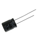 50 Pcs 220uF 50V 10x13mm Aluminum Electrolytic Capacitors Black T8U9