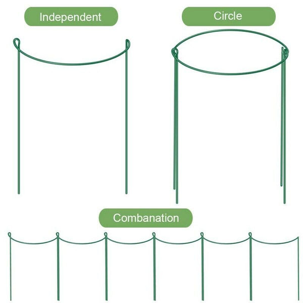 Garden Support Stake, 2-Pack Half Round Metal Garden Plant Supports, Garden
