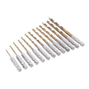 13Pc HSS Titanium Coated Drill Bit Set With 1/4inch Hex Shank L4S6
