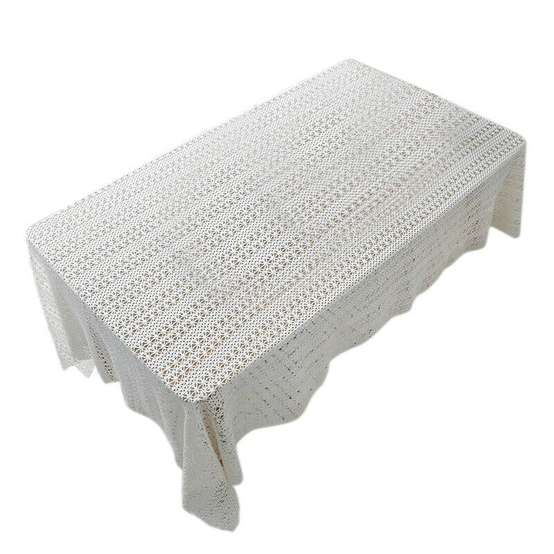 White Table Clothes For Wedding Rectangle Crochet Tables Cover Handmade Hol D5C7
