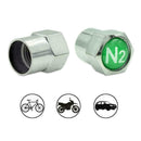 4X Nitrogen N2 Auto Car Valve Stem Cap/Caps Wheel Tire Chrome Sliver Univer U8K2