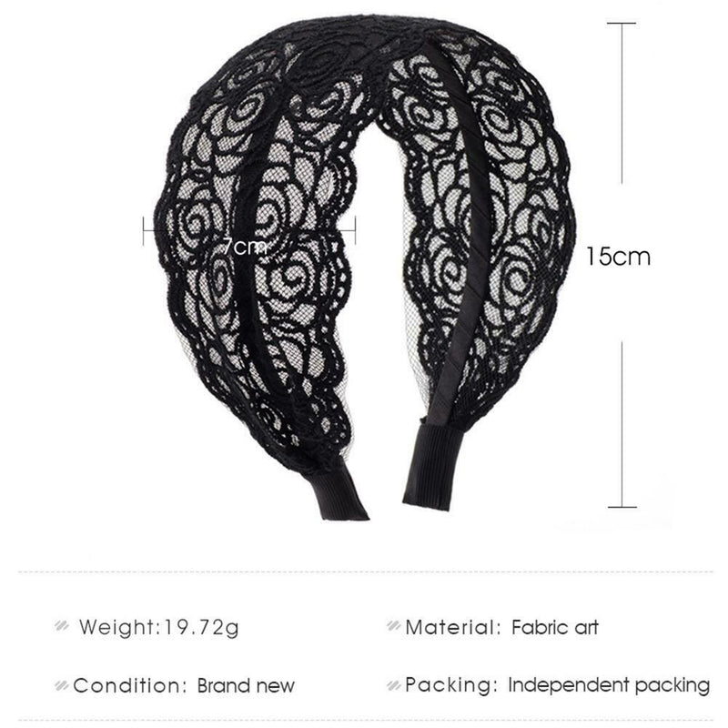 Korean Lace Hollow Headwear Headband Retro Hairdress Headpiece Hair Jewelry A