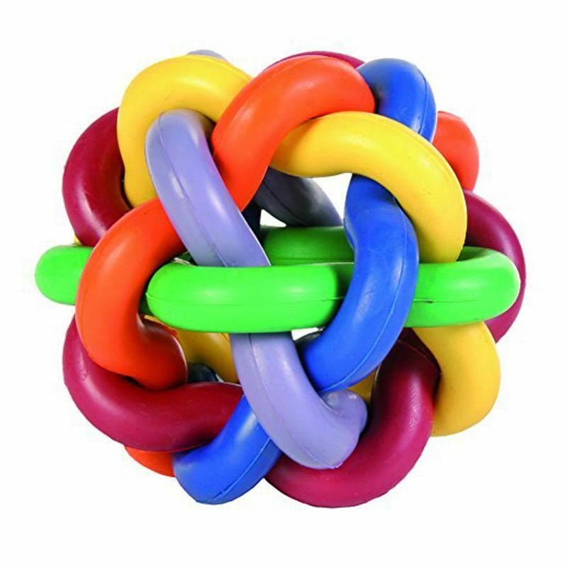 Woven ball, natural rubber, Dia. 10 cm, for dog