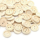 100pcs/pack Hand Made with Love Sewing Wood Button 15mm Round Decorative Cr U4C4