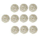 20Pcs Simple Rattan Ball Wicker Balls Decorative Spheres Rattan Twig 5CM