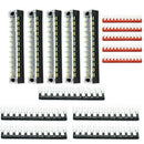 5 Sets Dual Row 12P Screw Blocks and Pre Insulated Terminal Barrier Strips