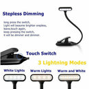 Reading Light, Clip on Book Light with 3 Brightness Light & Stepless Adjust V4B8