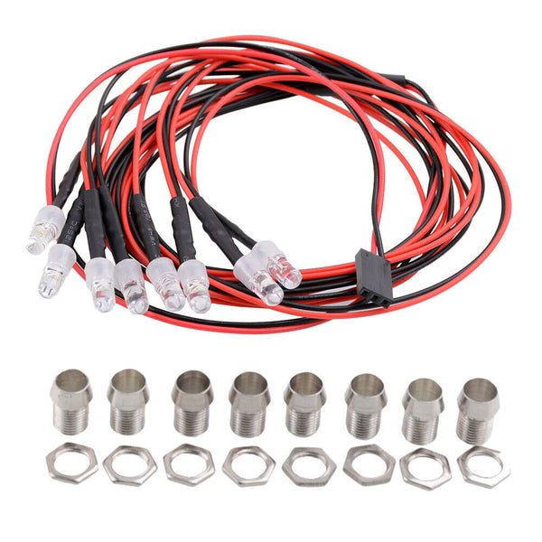 16pcs Upgrade LED Lights Headlights 8 LED For 1/5 1/8 1/10 1/12 1/16 RC Car
