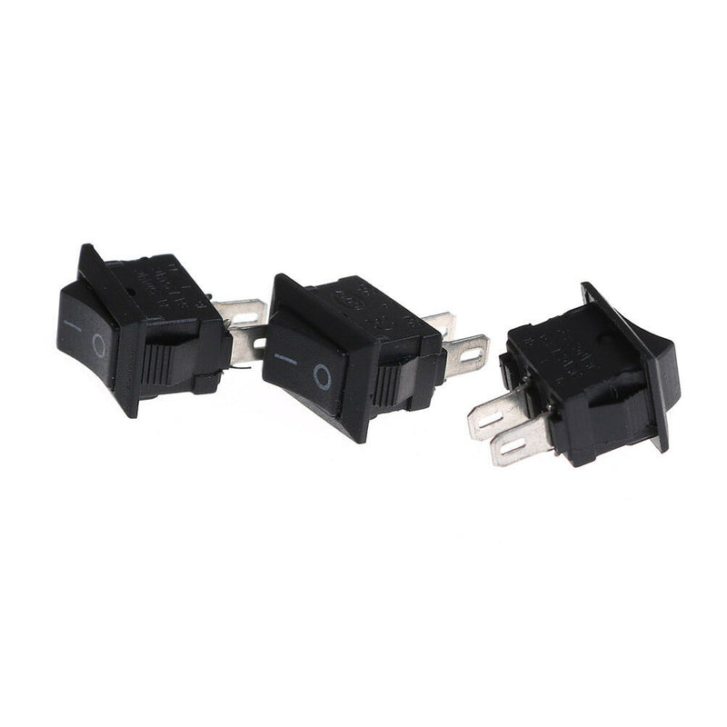 10X 10*15Mm Small Black Rocker Switch Kcd1-11 250Vac/3A 6A 125V Ac 2P Switch Nd