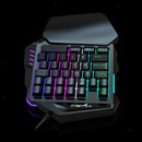 Mini One-Handed Gaming Keyboard RGB Led Backlit USB Wired Game 35 Key Accessory