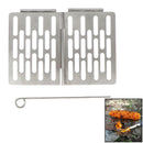 Folding Grill Plate Portable BBQ Stainless Steel Mini Shelf Outdoor Picnic T BX