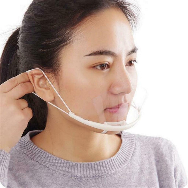 10pcs Mouth Shield Guard Visor Cover Anti-Splash Reusable Hotel Food Maker